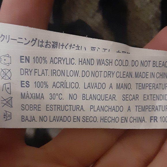 Forever 21 Blue/Grey/White Fringe Poncho- Unisex- One Size - Picture 7 of 7